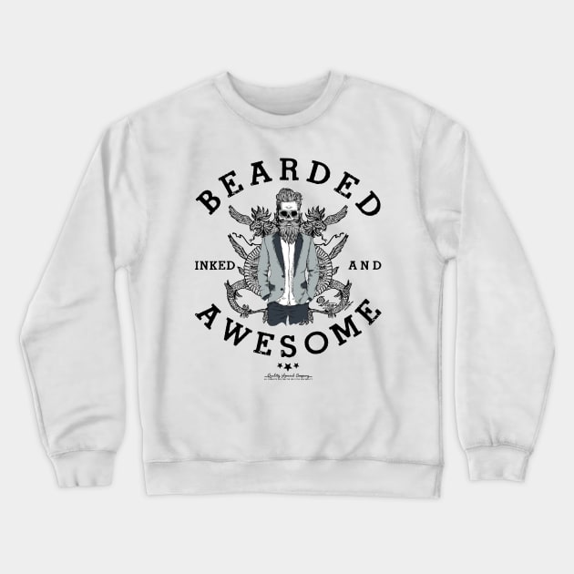 Bearded Inked and Awesome Crewneck Sweatshirt by StoneDeff